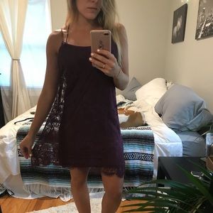 Fossil burgundy lace dress with adjustable straps